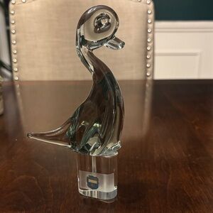 Murano Made in Italy Glass Duck Figurine